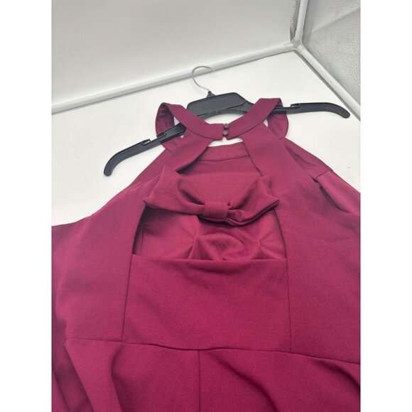 Speechless Plus Size Cutout Bow Back Fit & Flare Dress, New Magenta, - Picture 7 of 11